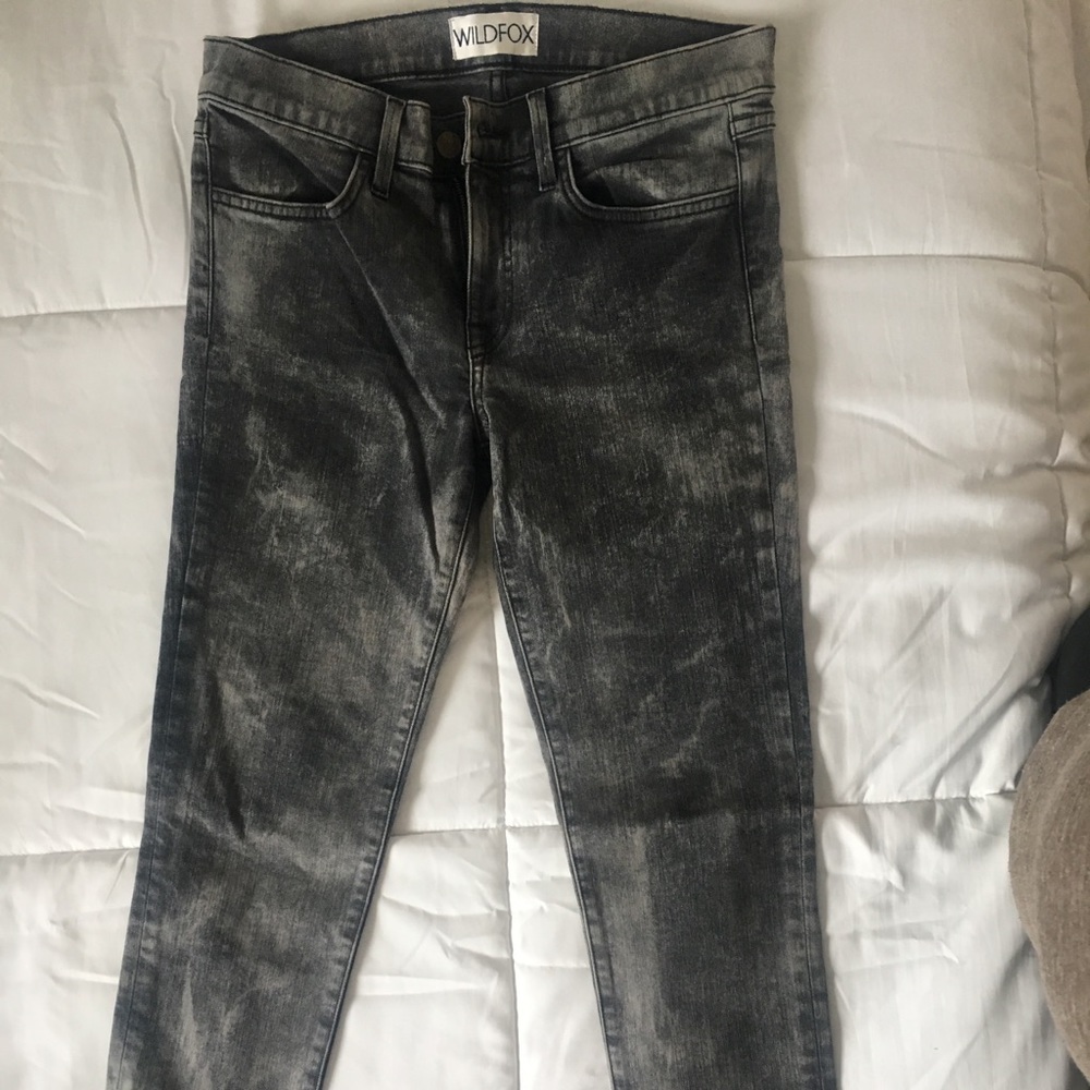 Wildfox Grey Washed Skinny Jeans